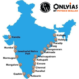 Major Ports in India Map