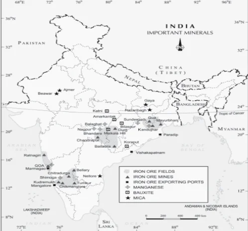 India Distribution of important Minerals