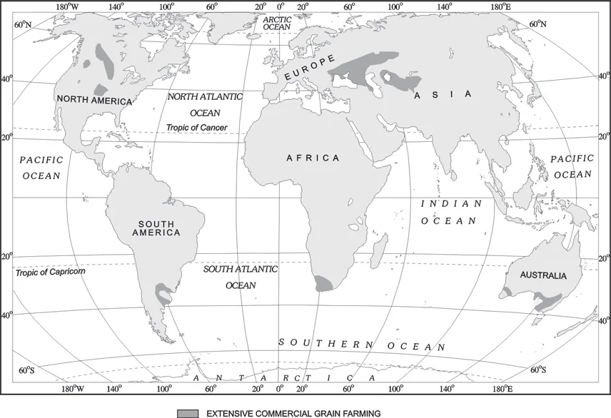 Areas of Extensive Commercial Grain Farming 