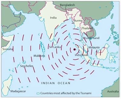 Tsunami effected countries