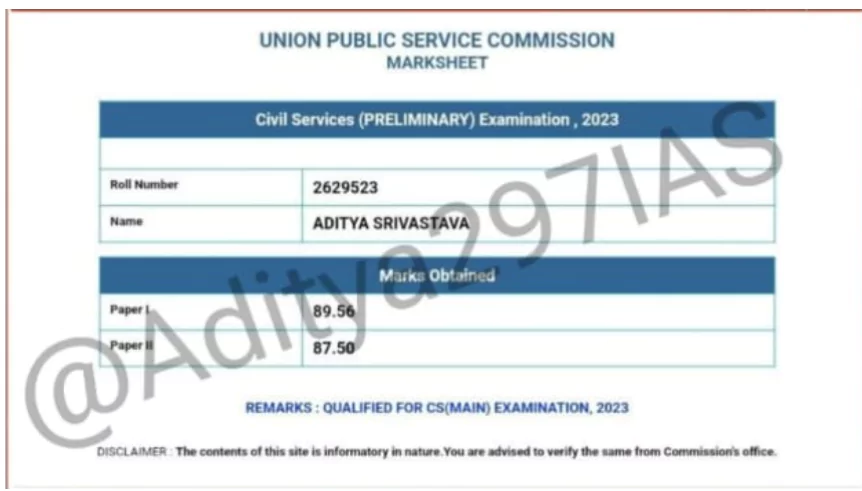 UPSC Prelims Result 