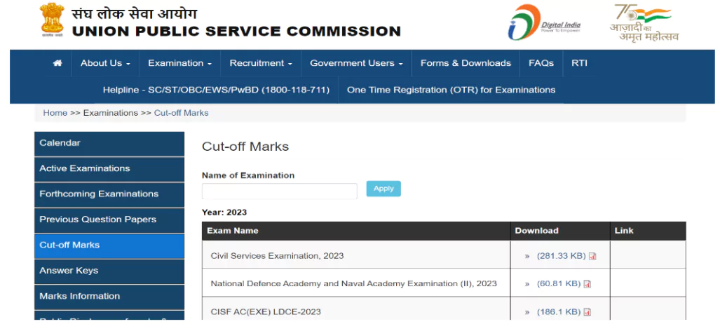 UPSC prelims cutoff analysis 2023