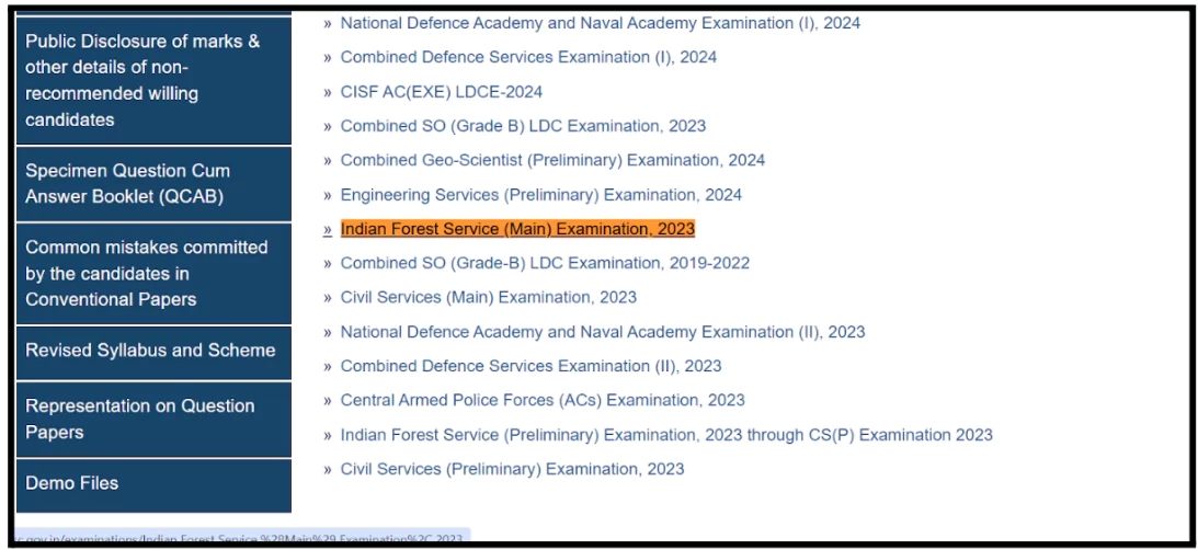 Indian Forest Services Result 2024