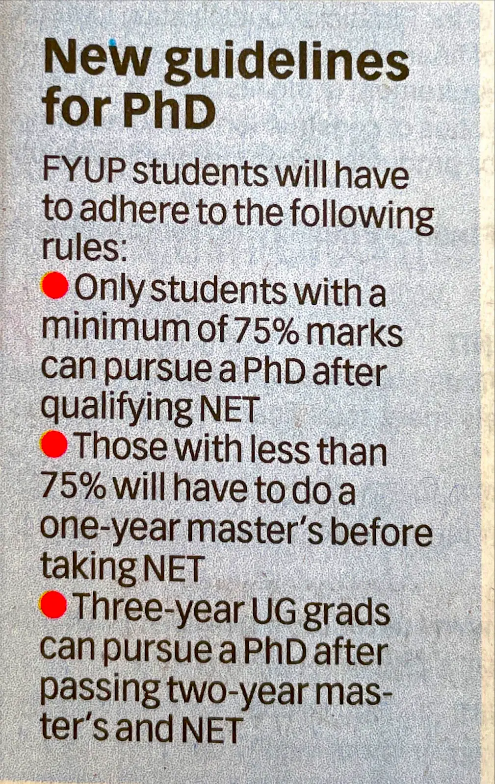 New PhD Guidelines