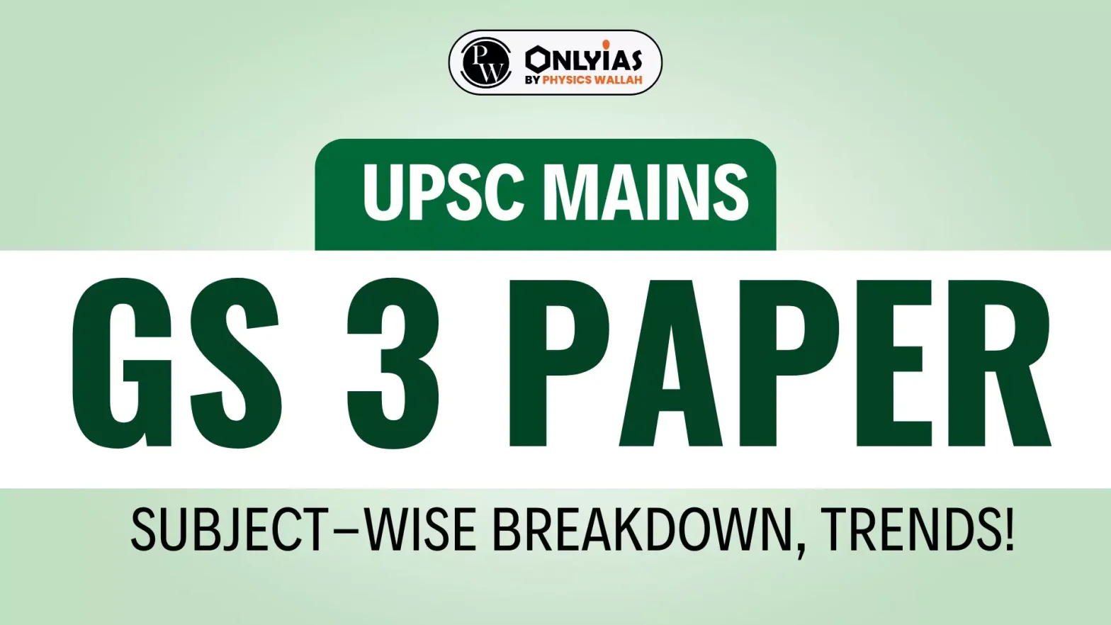 UPSC Mains GS 3 Paper, Subject-wise Breakdown, Trends!