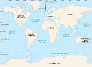 Five oceans of the world