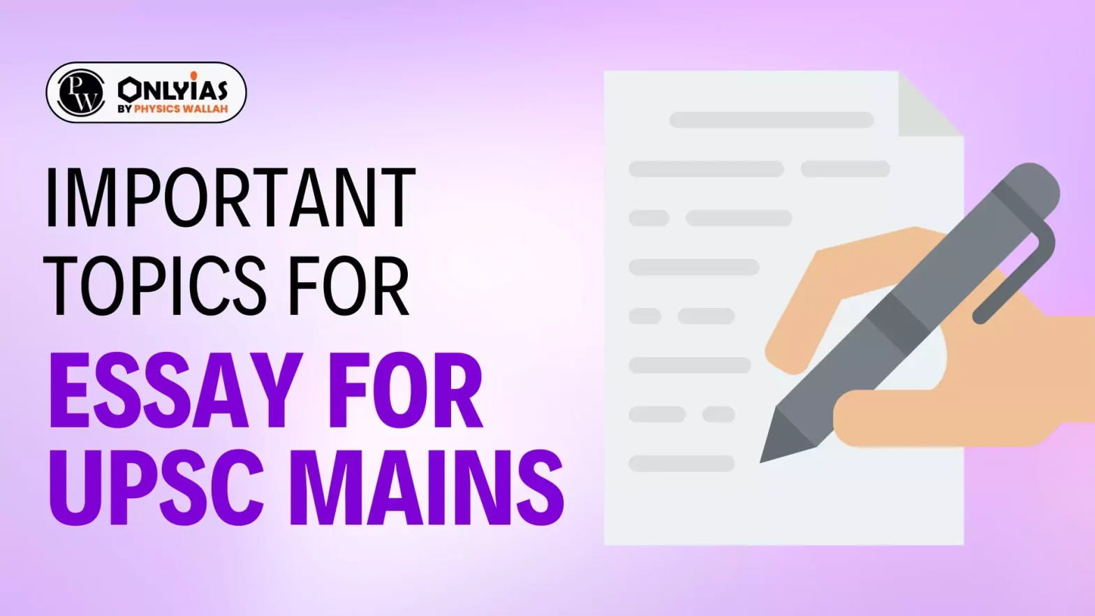 Important Topics for Essay for UPSC Mains 2024