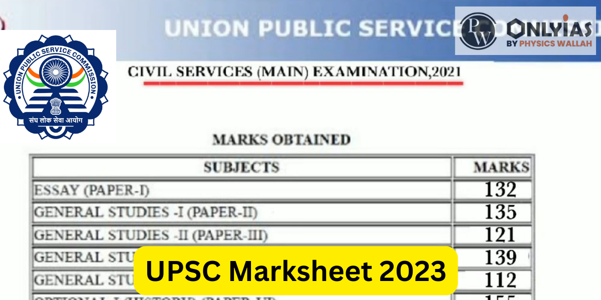 UPSC Marksheet 2023 Out, UPSC Final Toppers Marksheet PDF