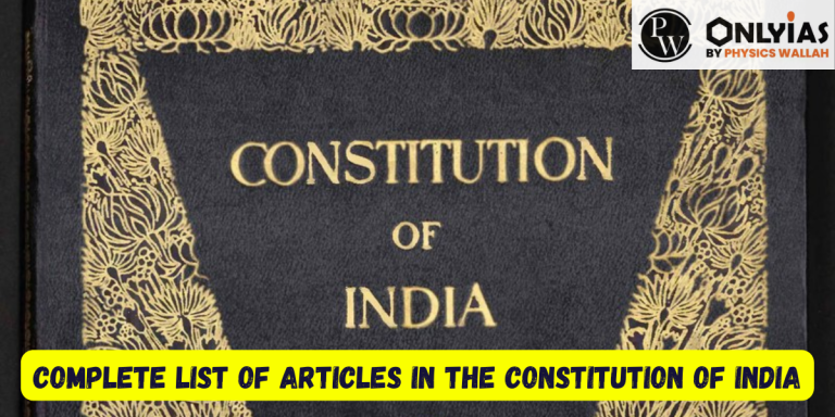 Articles In The Constitution Of India Complete And Comprehensive List ...