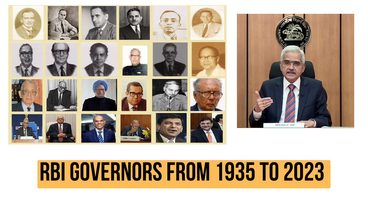 RBI Governors List From 19352023, Names, Responsibilities