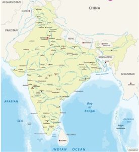 Important Cities on River Banks in India Map
