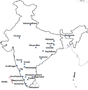 Highest Waterfalls in India Map