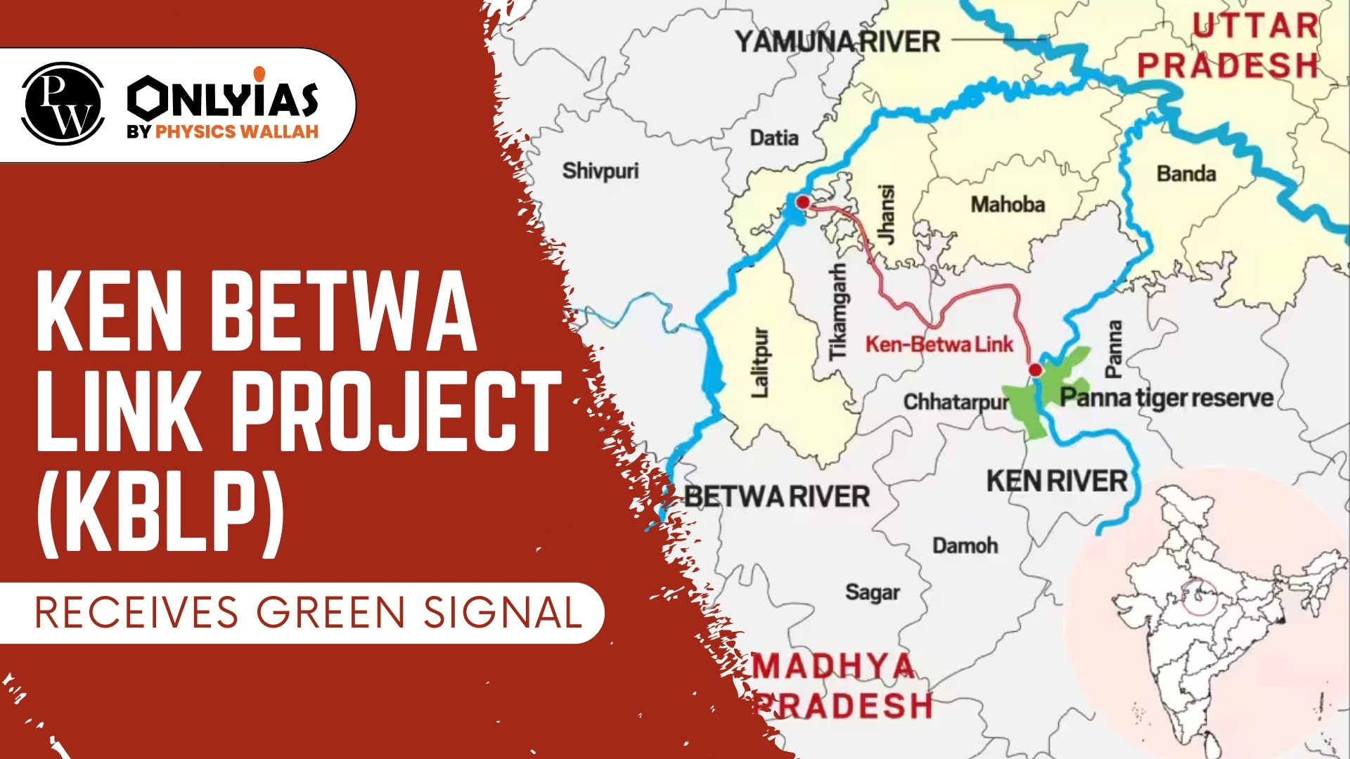 Ken Betwa Link Project (KBLP) Receives Green Signal - PWOnlyIAS