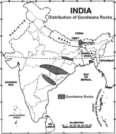 India Distribution Gondwana Rocks