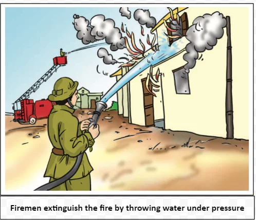 Firemen extinguish