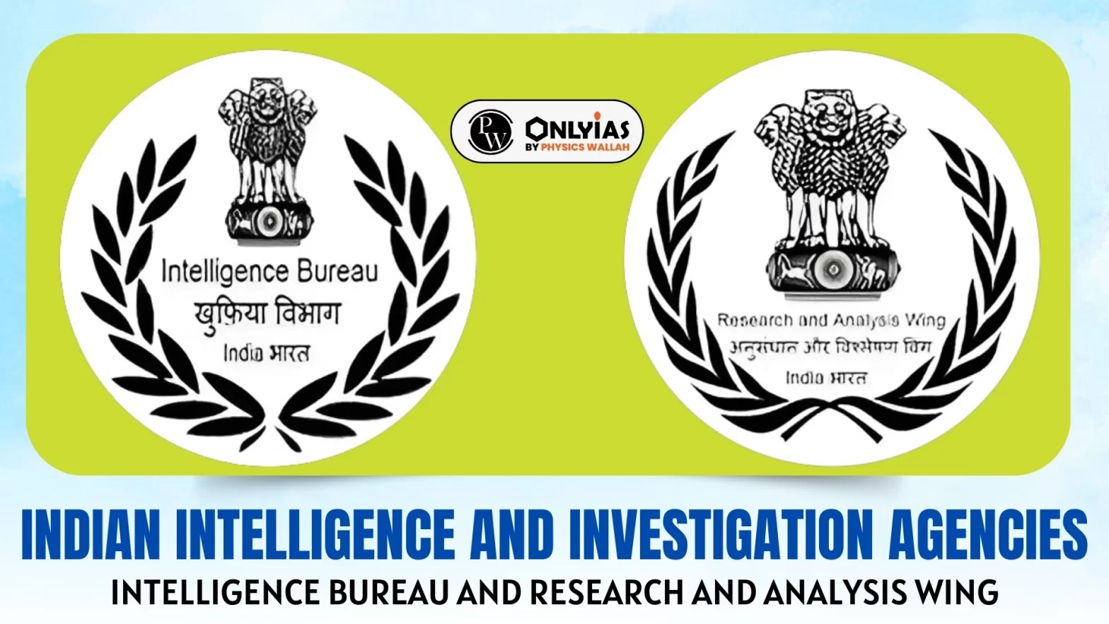 Indian Intelligence and Investigation Agencies: Intelligence Bureau and Research and Analysis Wing