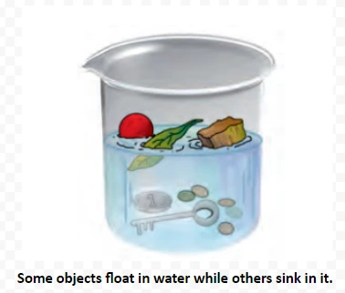 Some objects float in water while others sink in it.