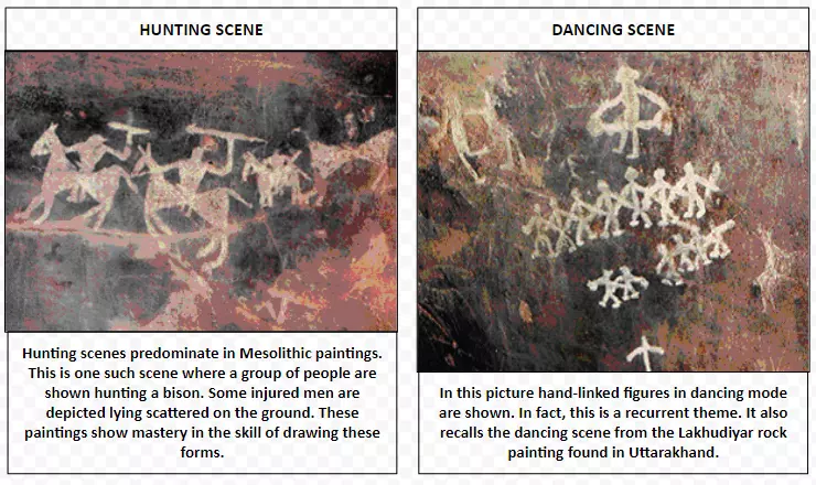 Hunting Scene and Dancing Scene