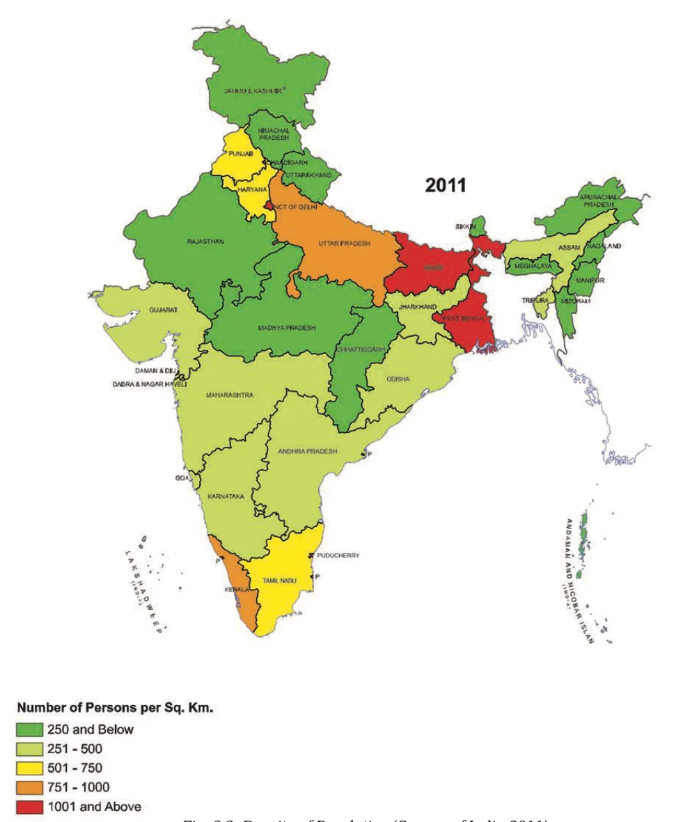 Density of Population (Census of India 2011) 