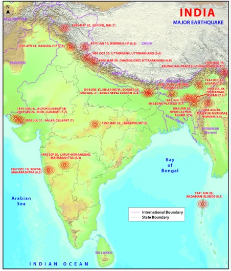 major earthquake area in india 