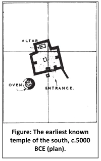 The earliest known temple of the south, c.5000 BCE (plan).