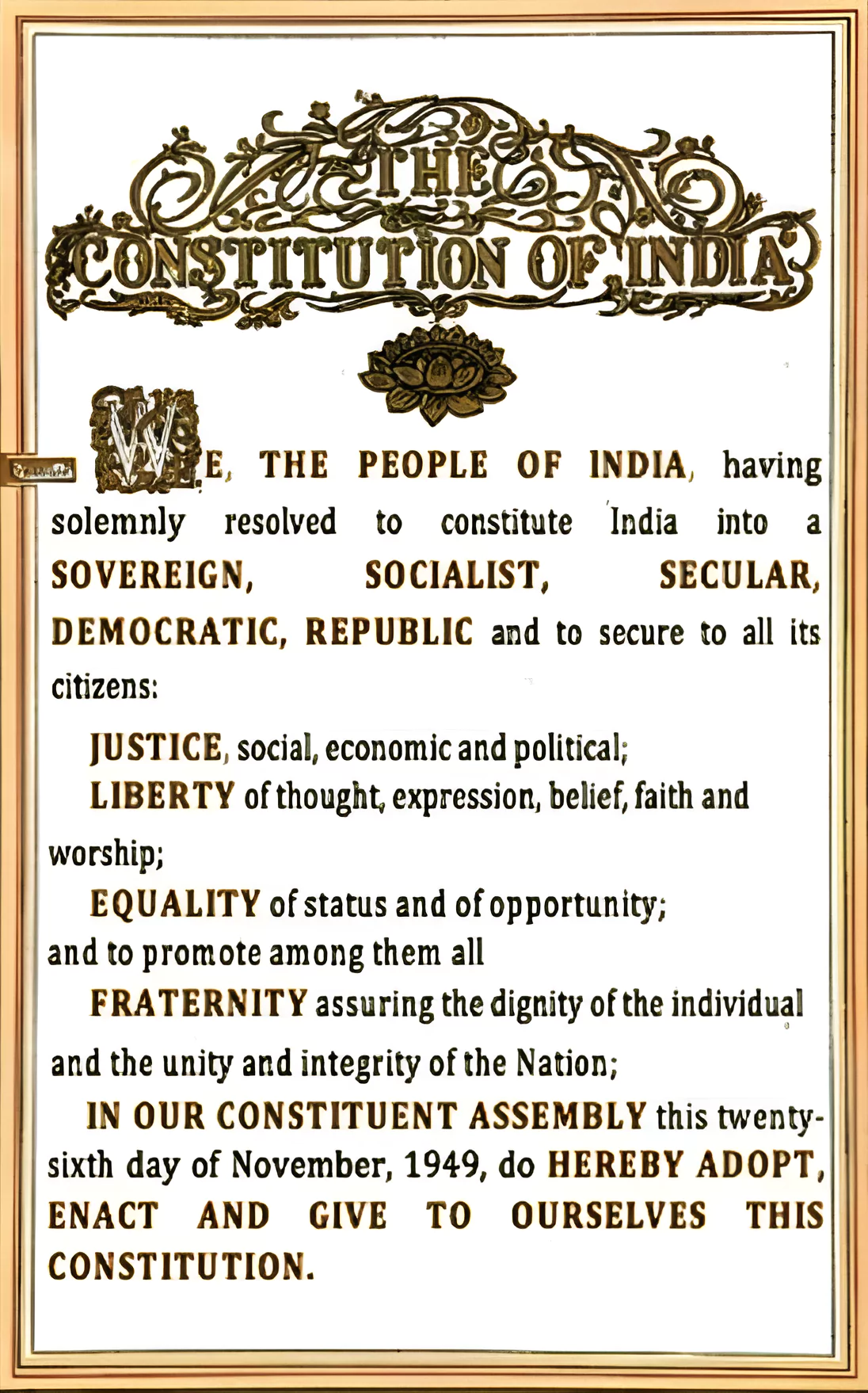 Preamble Of Indian Constitution 