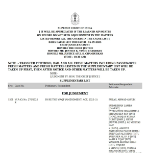 Waqf Amendment Act 2025 Supreme Court Judgement