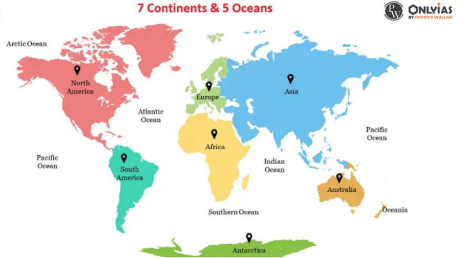 7 Continents and 5 Oceans 
