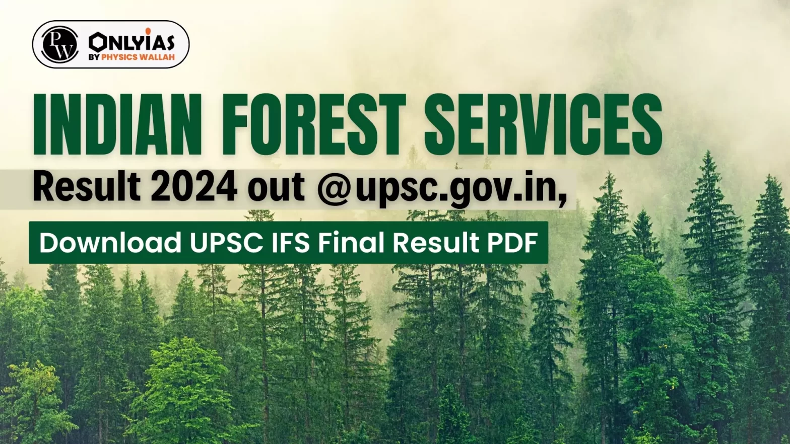 Indian Forest Services Result 2024 out @upsc.gov.in, Download UPSC IFS Final Result PDF