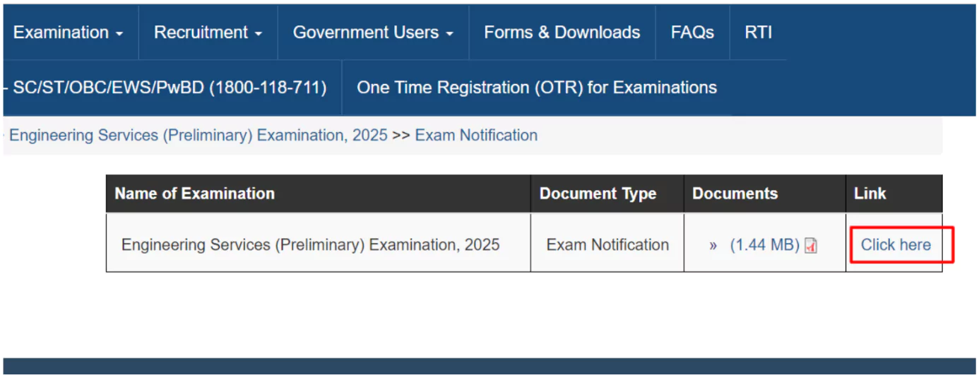 UPSC ESE Application Form 2025