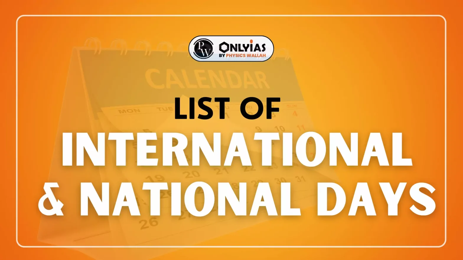 List Of International Days 2025