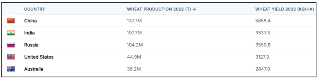 Wheat Production