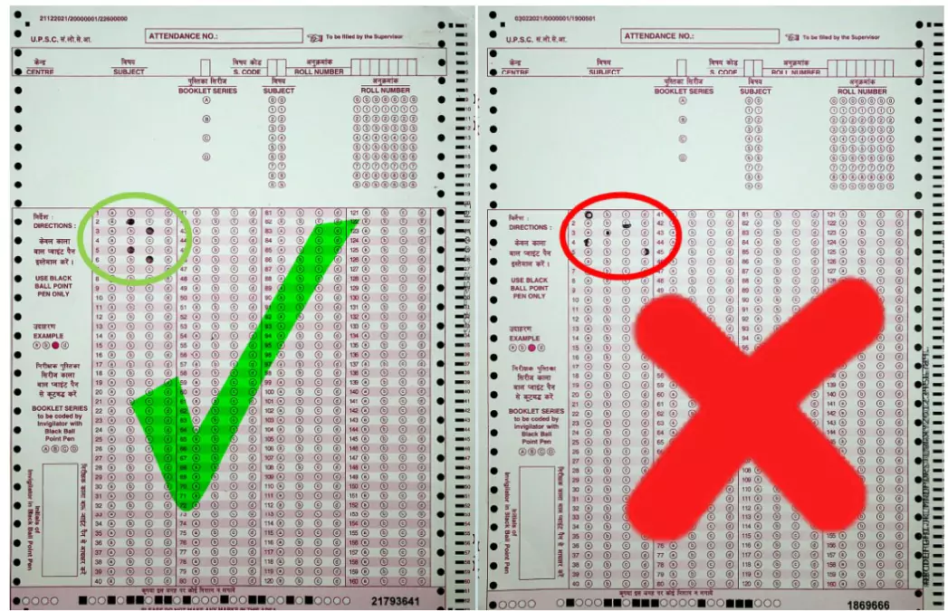 Common Mistakes in Filling OMR Sheet for UPSC Exam