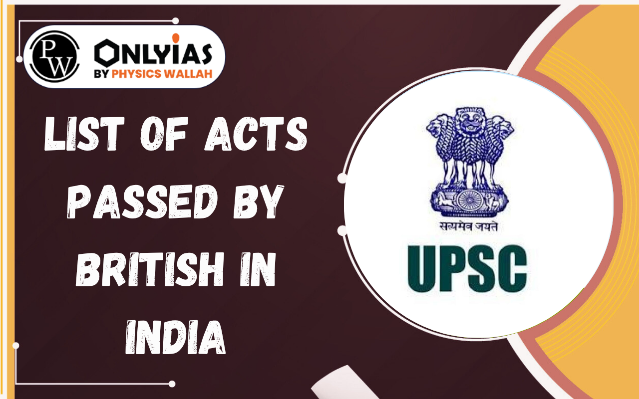 List of Acts Passed by British in India: Major Acts, Features, Significance and UPSC PYQs